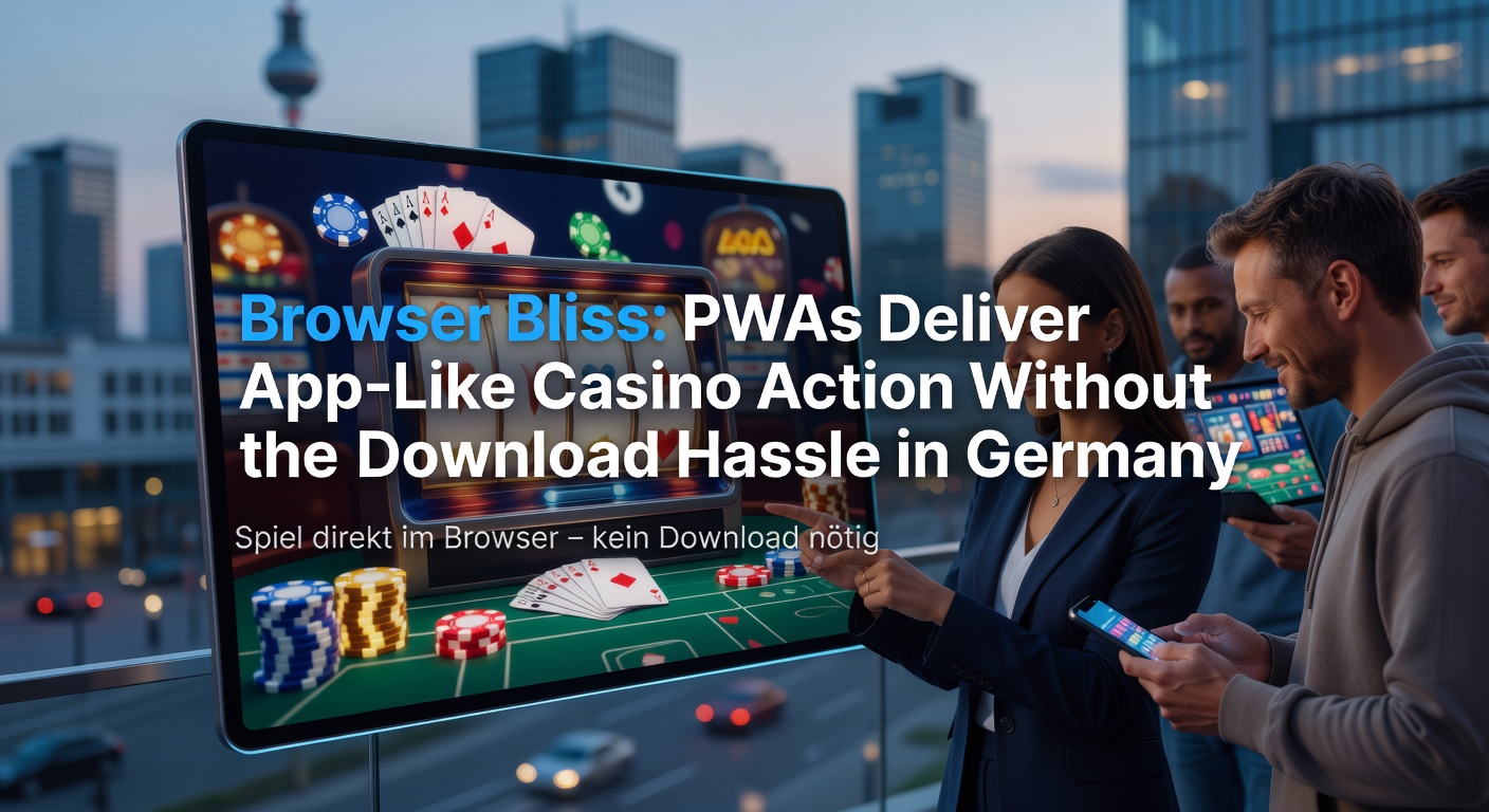 Smartphone mit PWA-Casino-App im Browser, das ein immersives Spielerlebnis ohne Installation zeigt