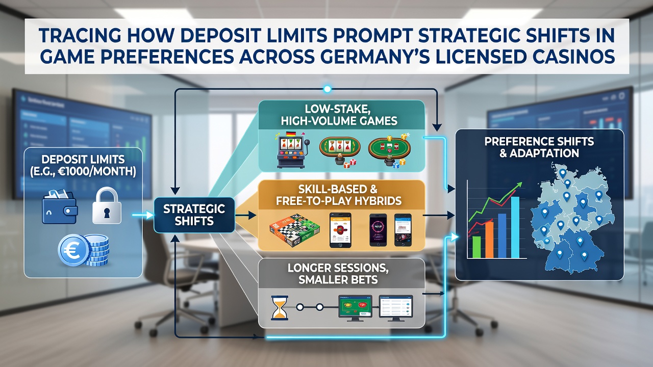 Grafik zu Spielpräferenzverschiebungen unter Einzahlungslimits in regulierten deutschen Casinos